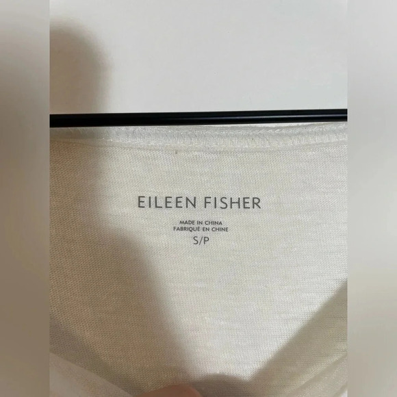 Eileen Fisher Organic Linen White Light Top, Size Small Lagenlook Beach Coastal - Picture 4 of 5
